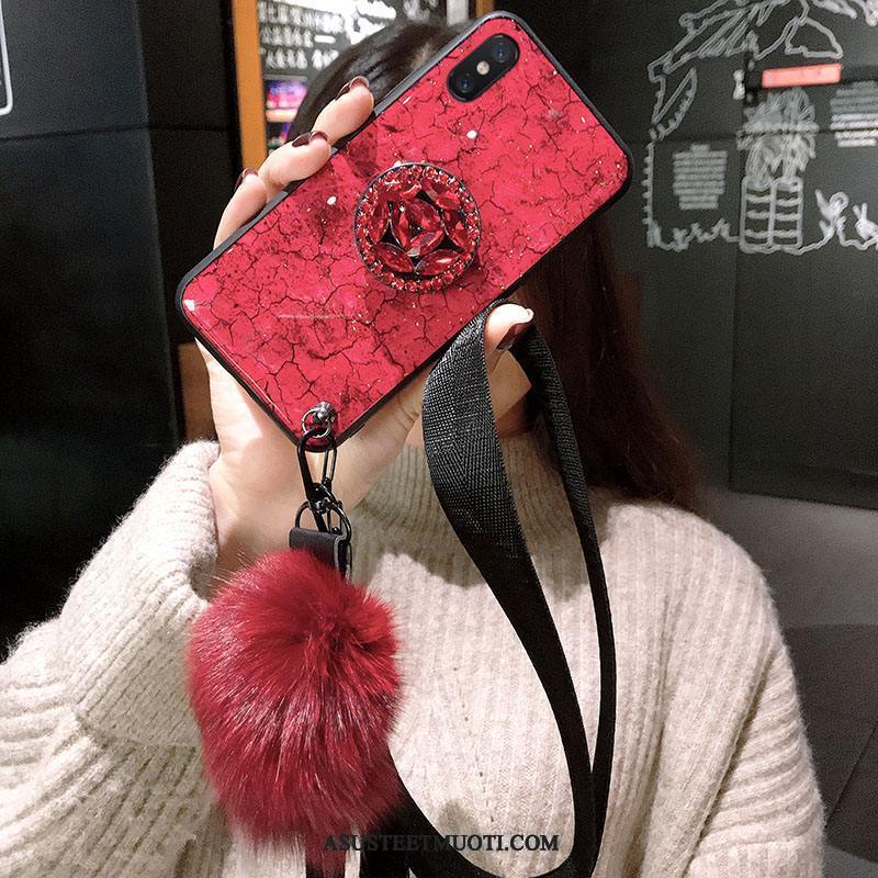 iPhone Xs Max Kuoret Ultra Suojaus Pehmeä Neste Violetti Net Red
