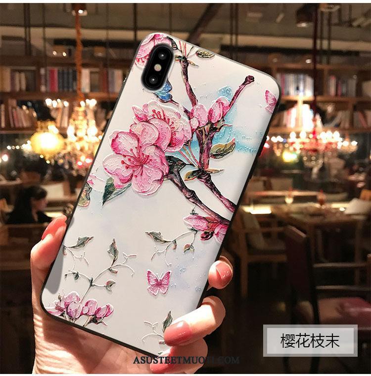 iPhone Xs Max Kuori Kuoret Tuuli Kohokuviointi Sininen Kirsikka