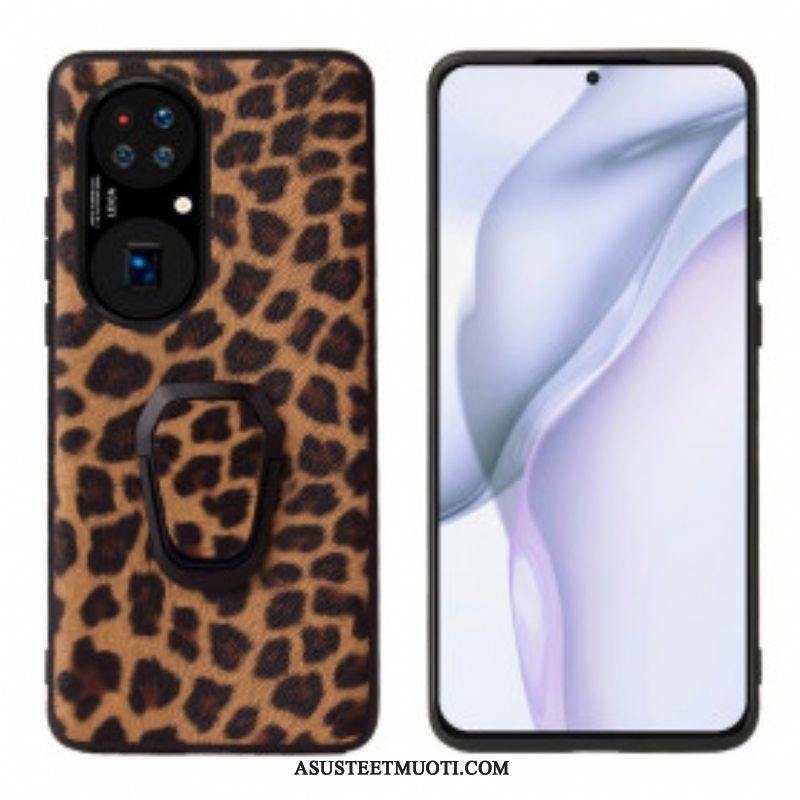 Case Huawei P50 Leopard-tyylinen Rengastuki