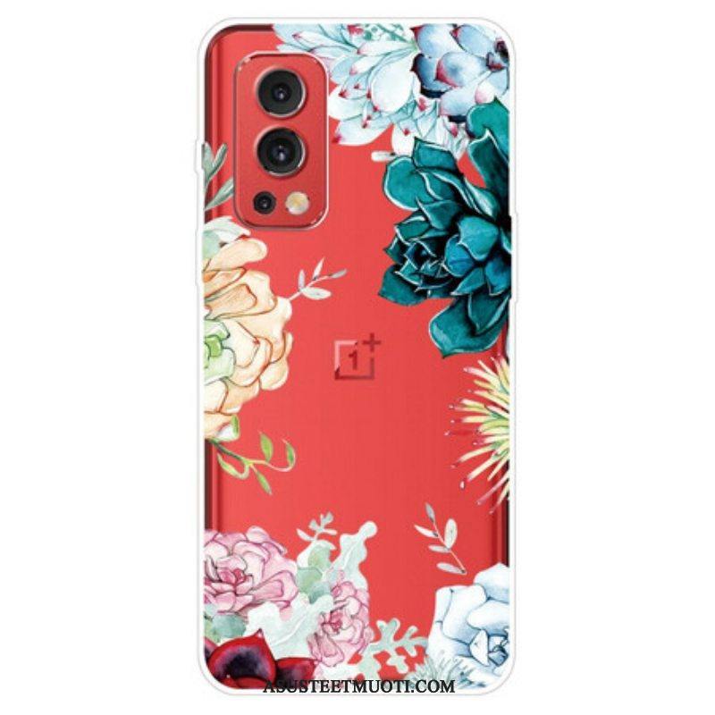 Case OnePlus Nord 2 5G Saumattomat Akvarellikukat