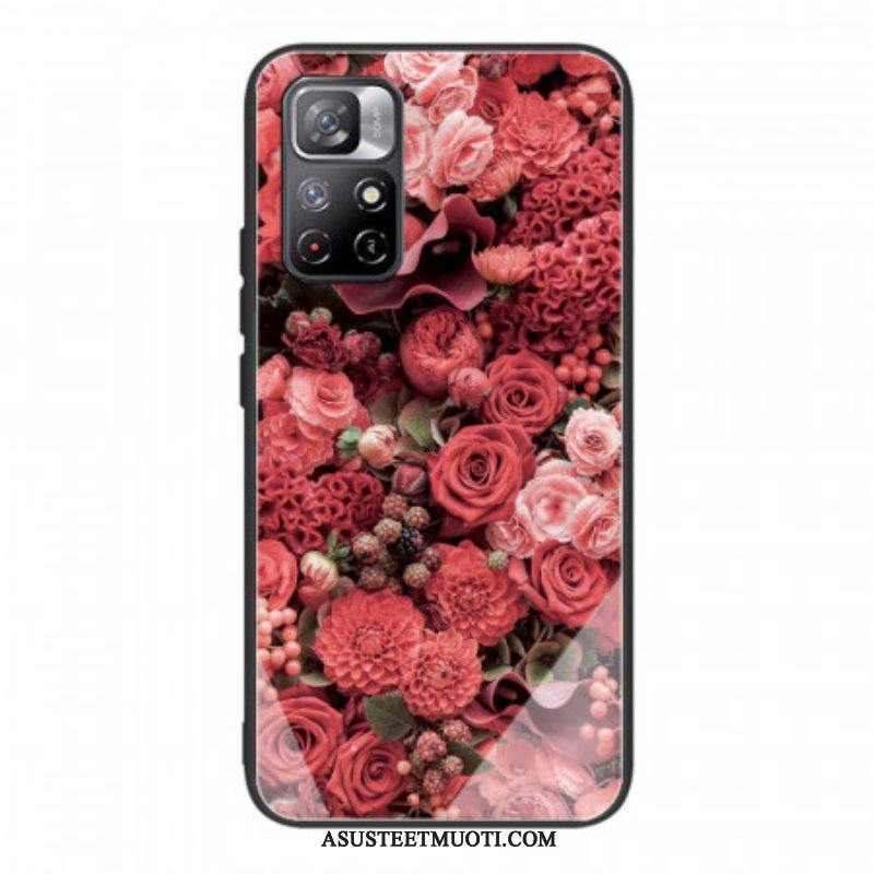 Case Poco M4 Pro 5G Rose Flowers Karkaistu Lasi