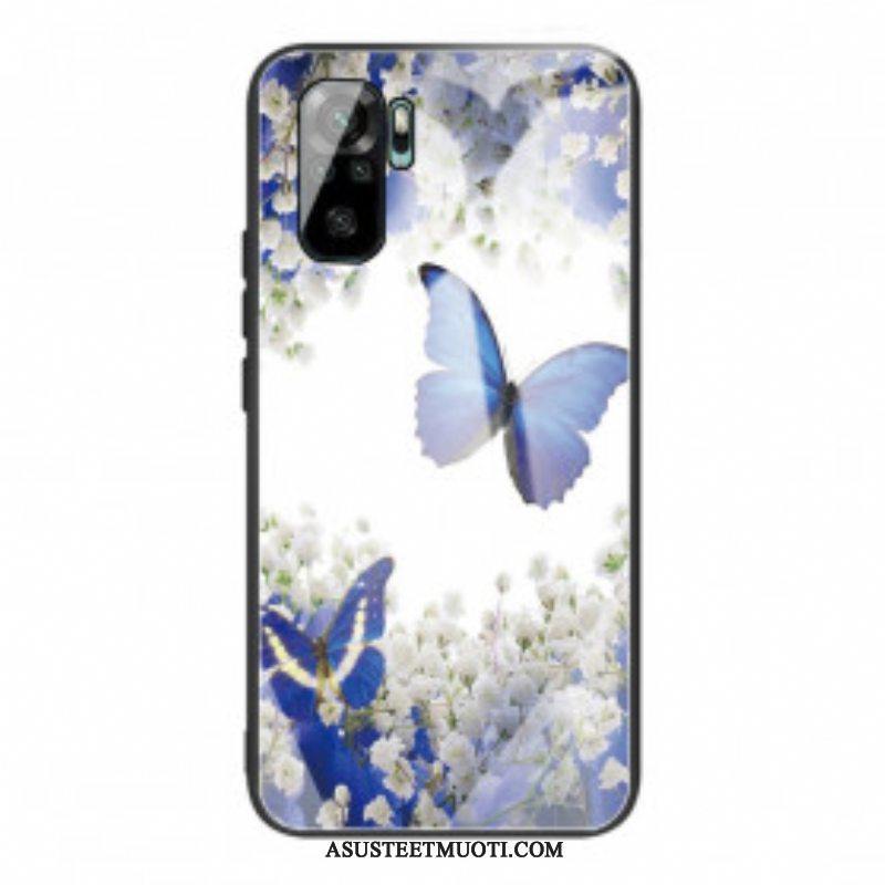 Case Poco M5s Butterflies Design Karkaistu Lasi
