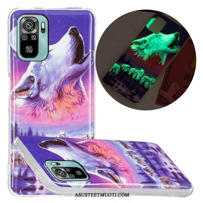 Case Poco M5s Fluoresoiva Wolf-sarja