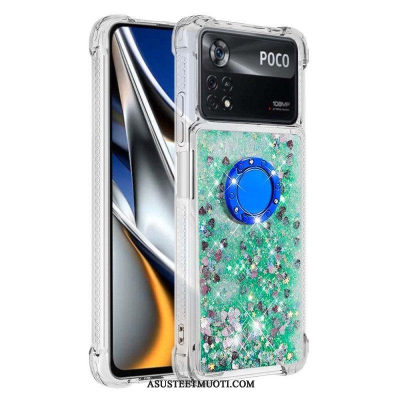Case Poco X4 Pro 5G Paljetteja Rengastuella