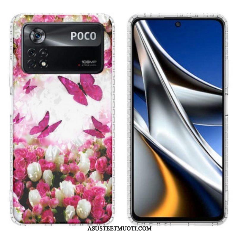 Case Poco X4 Pro 5G Tyylikkäät Perhoset