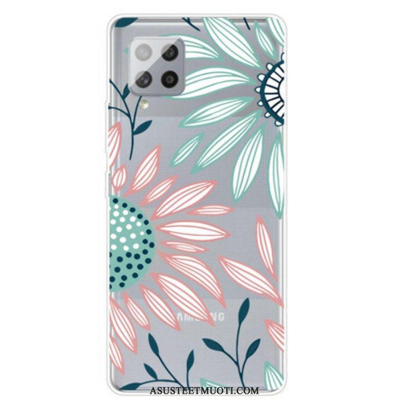 Case Samsung Galaxy A42 5G Läpinäkyvä Yksi Kukka