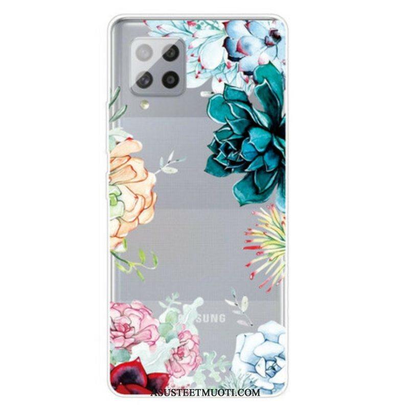 Case Samsung Galaxy A42 5G Saumattomat Akvarellikukat