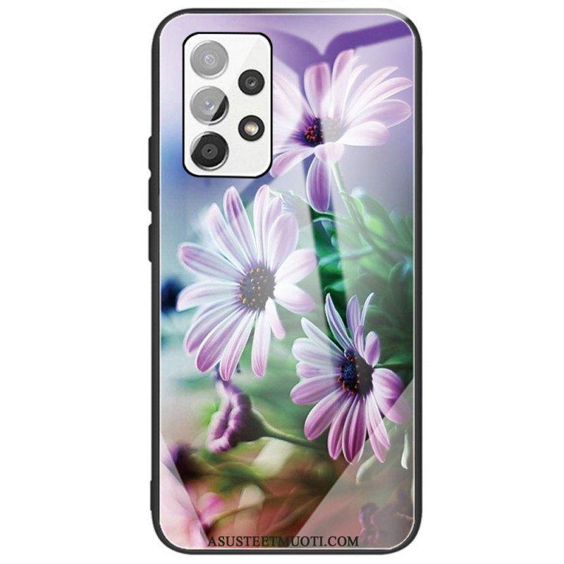 Case Samsung Galaxy A53 5G Karkaistua Lasia Kukkia