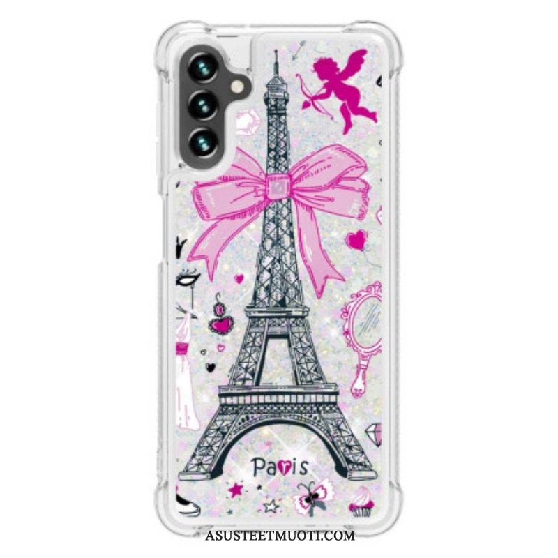 Case Samsung Galaxy A54 5G Eiffel-tornin Paljetteja