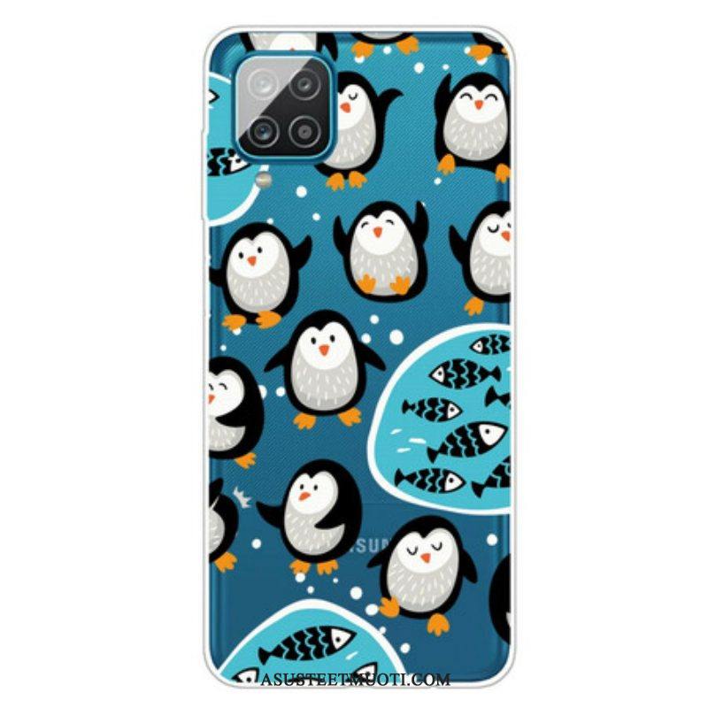 Case Samsung Galaxy M12 / A12 Pingviinit Ja Kalat