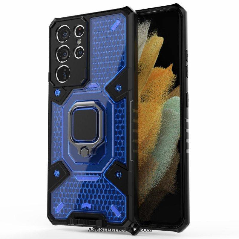 Case Samsung Galaxy S21 Ultra 5G Hunajakenno Renkaalla