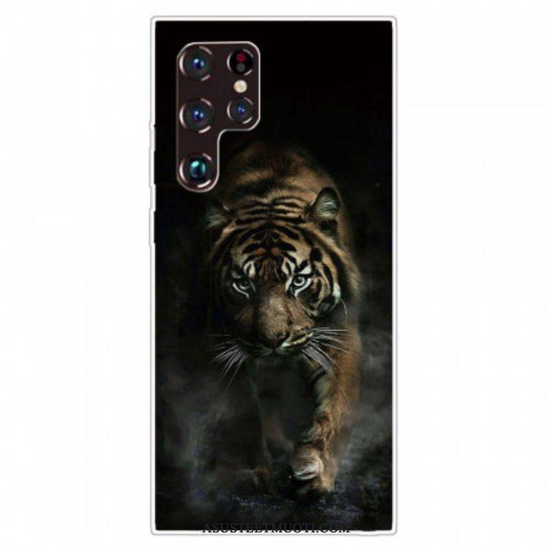 Case Samsung Galaxy S22 Ultra 5G Joustava Tiger