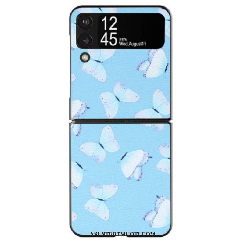 Case Samsung Galaxy Z Flip 4 Kotelot Flip Keinonahkaiset Perhoset