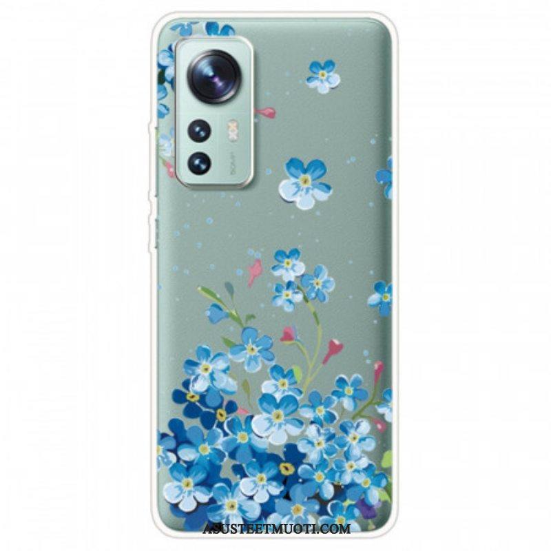 Case Xiaomi 12 / 12X Kimppu Sinisiä Kukkia