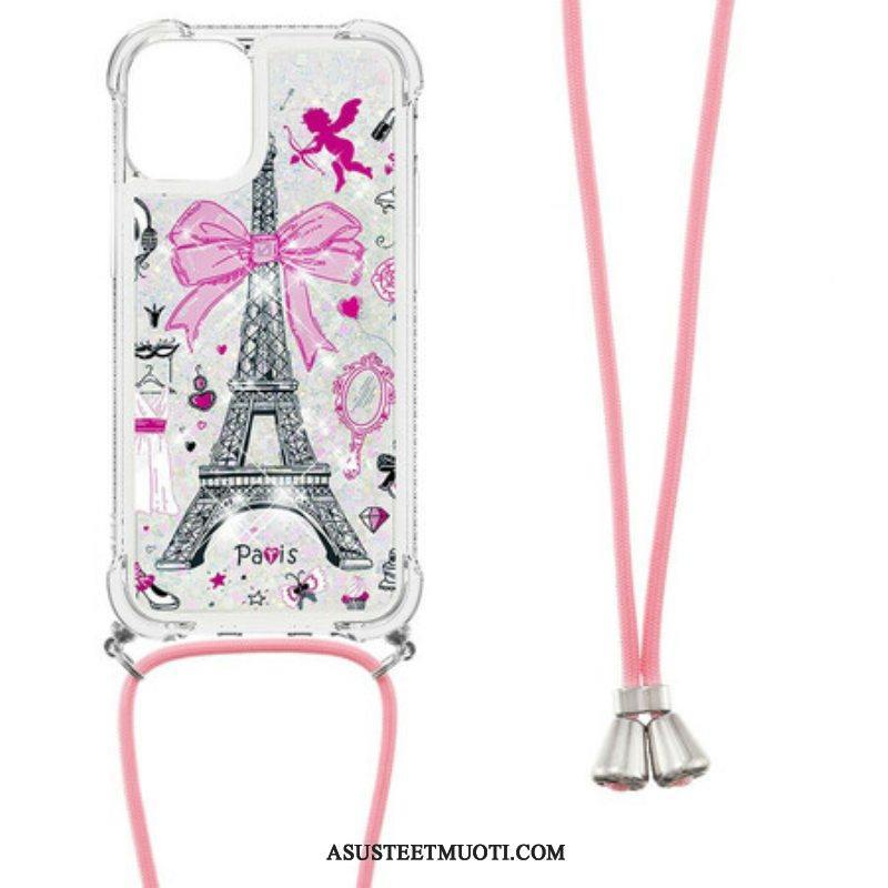 Case iPhone 13 Mini Kiristysnyörillä Cordon Eiffel Towerissa