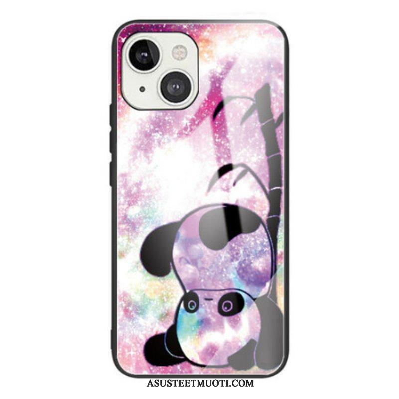 Case iPhone 13 Mini Panda Ja Bambu Karkaistu Lasi