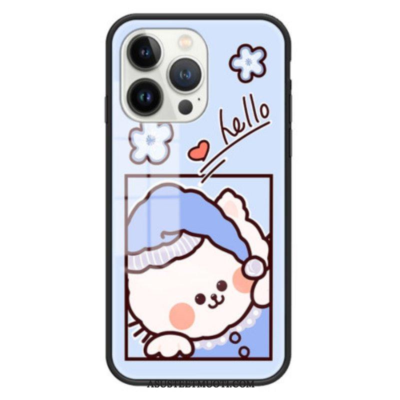 Case iPhone 15 Pro Blue Cat Karkaistu Lasi