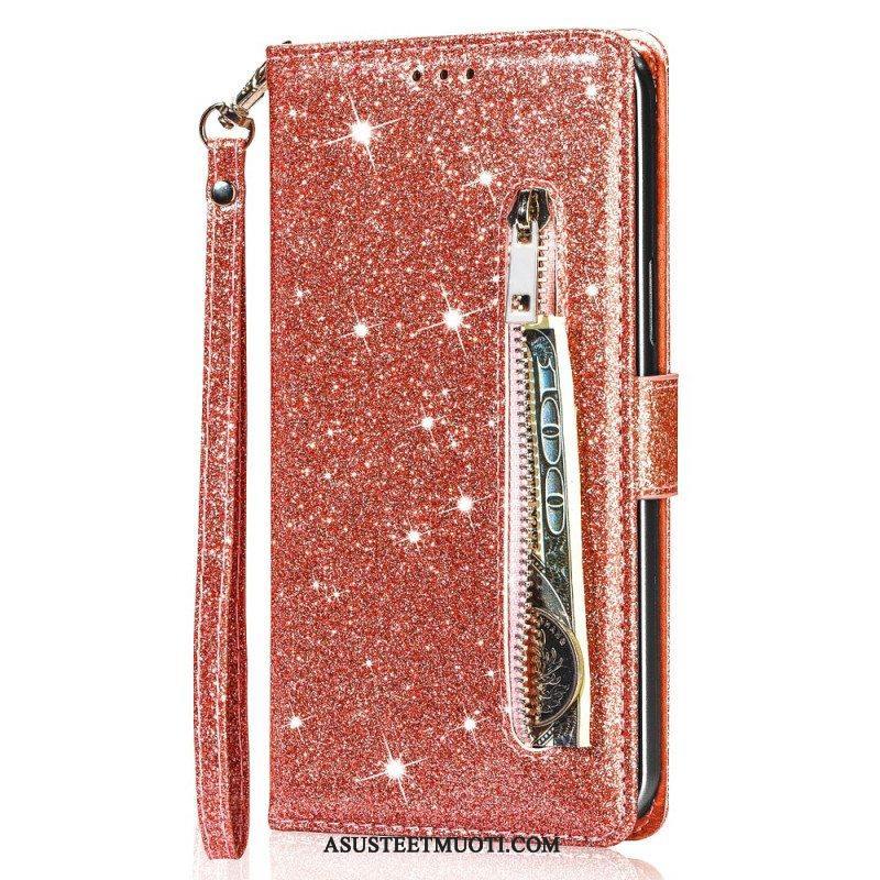 Flip Case Google Pixel 6 Glitter Kolikkopussi