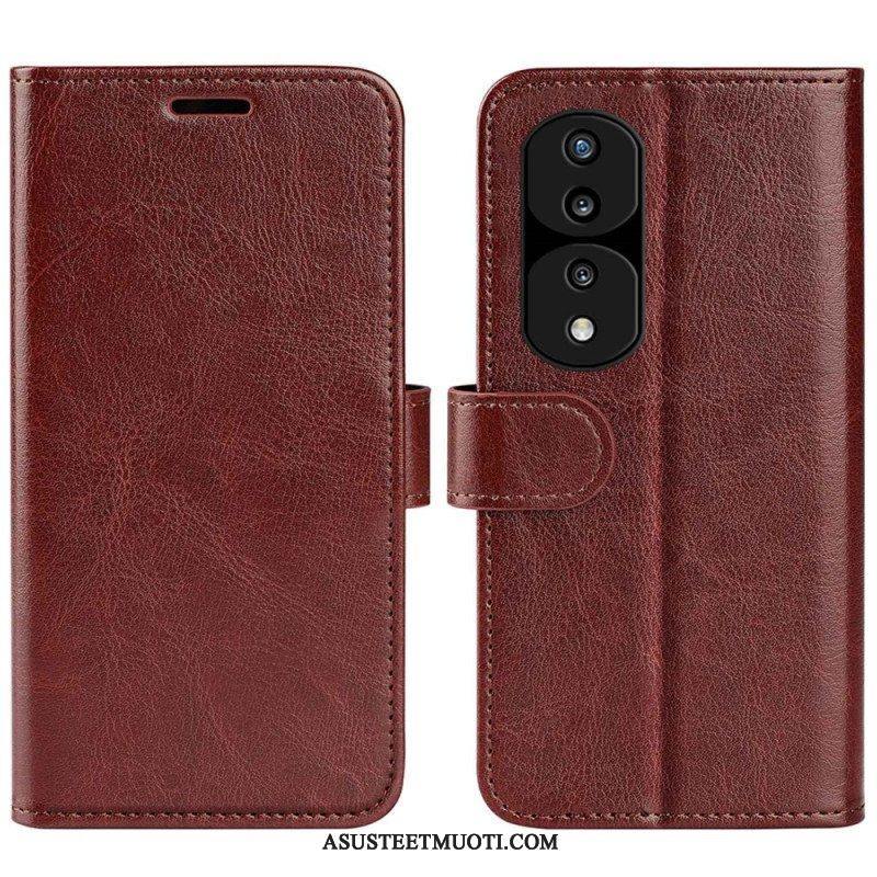 Flip Case Honor 70 Suunnittelija Nahkaefekti