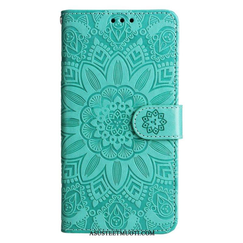 Flip Case Honor 90 Lite Suojaketju Kuori Mandala Hihnalla