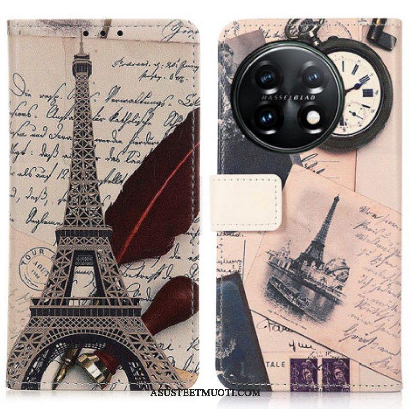 Flip Case OnePlus 11 5G Runoilijan Eiffel-torni