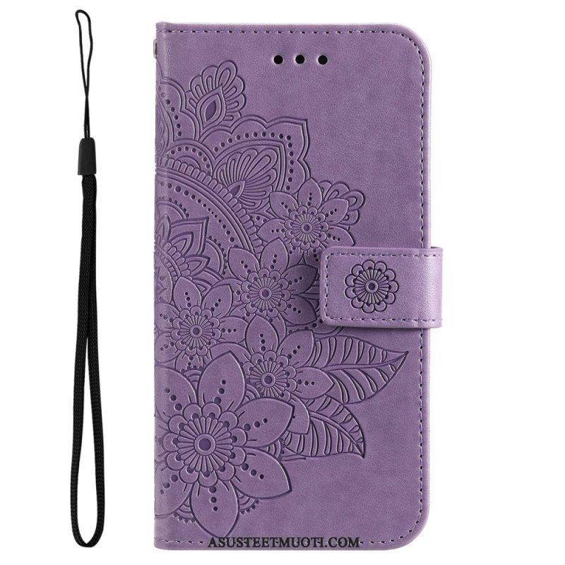 Flip Case Oppo Reno 8 Pro Suojaketju Kuori Strappy Kukka