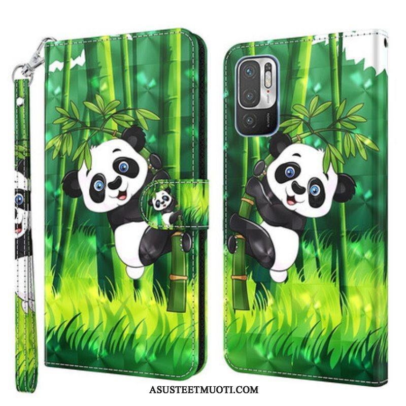 Flip Case Poco M3 Pro 5G Panda Ja Bambu