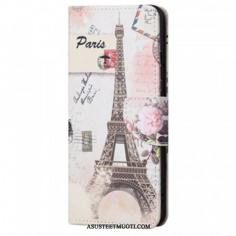 Flip Case Poco M4 Pro 5G Retro Eiffel-torni