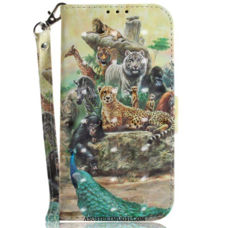 Flip Case Poco X4 Pro 5G Suojaketju Kuori Thong Safari