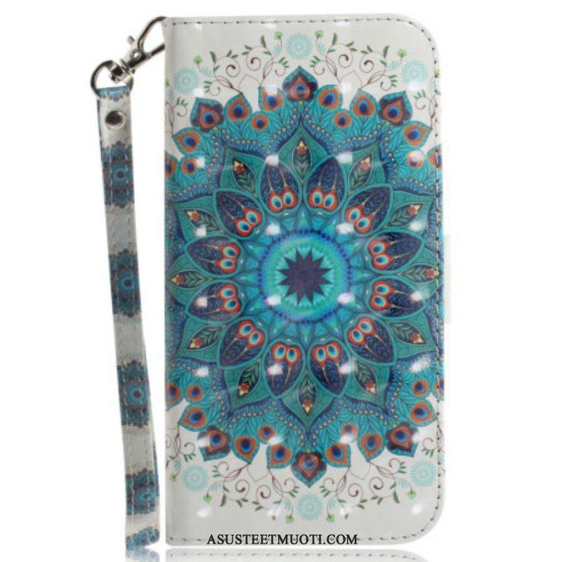 Flip Case Samsung Galaxy M13 Mandala Kaulanauhalla