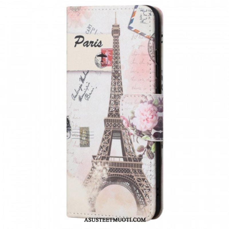 Flip Case Xiaomi Redmi Note 11 / 11S Retro Eiffel-torni