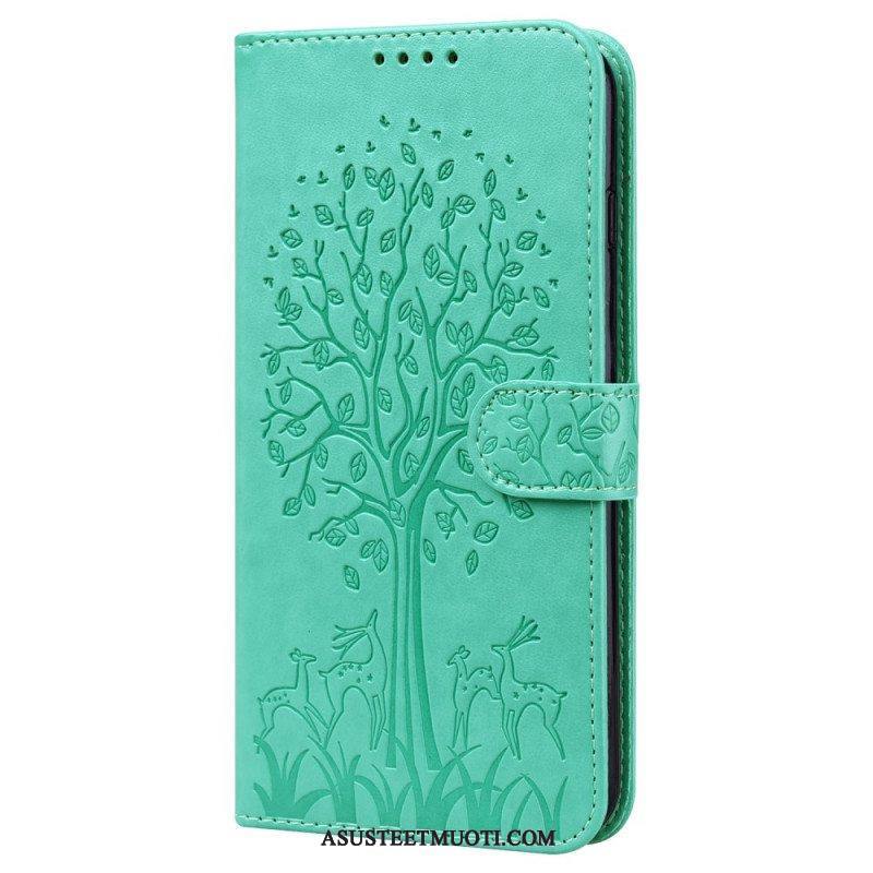 Flip Case Xiaomi Redmi Note 11 Pro / 11 Pro 5G Puu Ja Hirvi