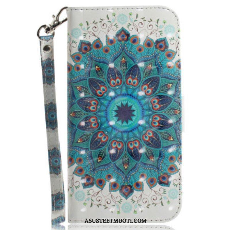 Flip Case Xiaomi Redmi Note 12 4G Suojaketju Kuori Strappy Mandala