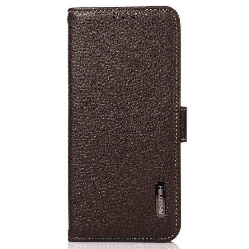 Flip Case Xiaomi Redmi Note 12 Pro Litsi Nahka Khazneh Rfid