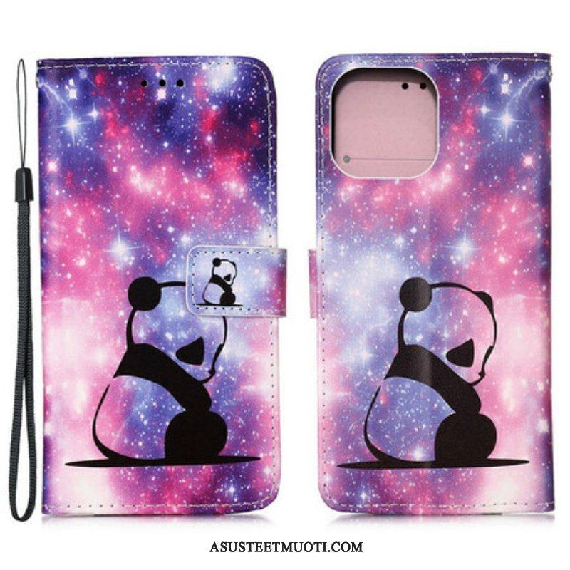 Flip Case iPhone 13 Mini Panda Galaxy