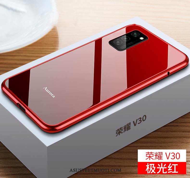 Honor View30 Kuori Kuoret Lasi Ultra Net Red Metalli Kehys