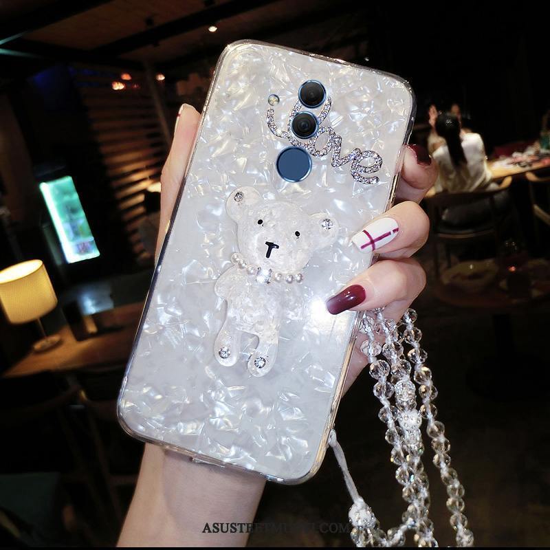 Huawei Mate 20 Lite Kuoret Net Red Rhinestone Inlay Silikoni Murtumaton Valkoinen