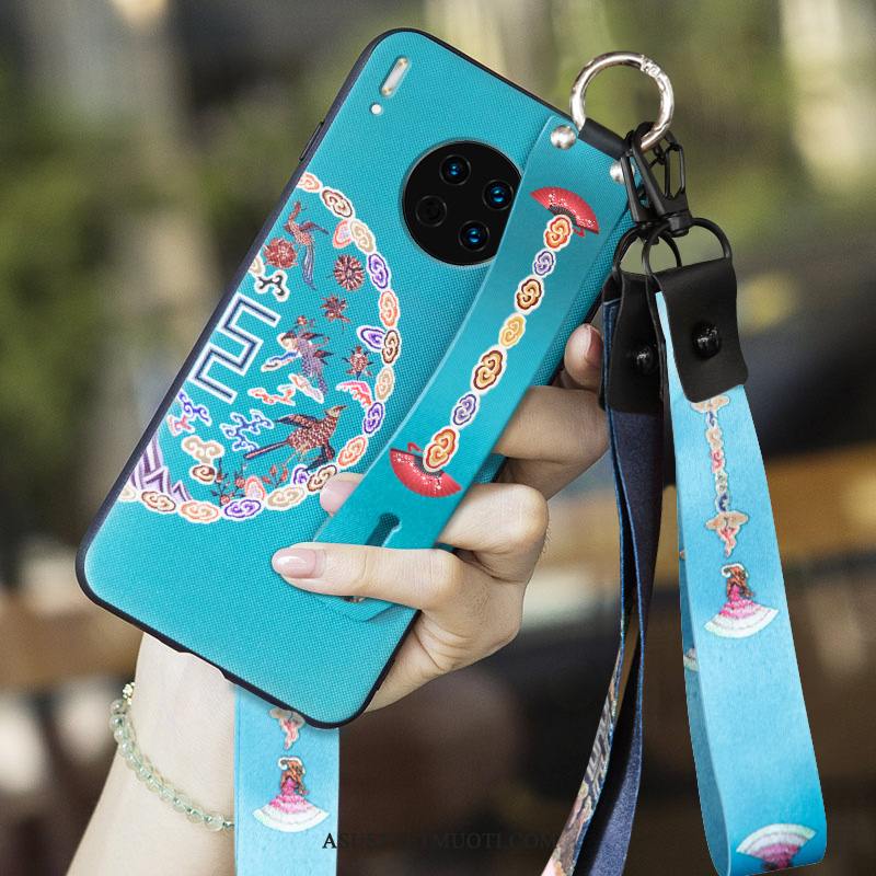 Huawei Mate 30 Pro Kuoret Vuosikerta Kiinalainen Tyyli Luova Sininen Pehmeä Neste