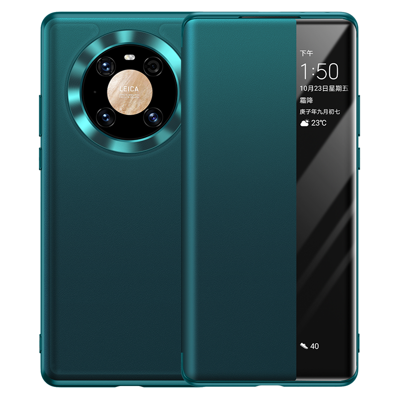 Huawei Mate 40 Kuori Kuoret Vihreä Aito Nahka Kotelo Simpukka Suojaus