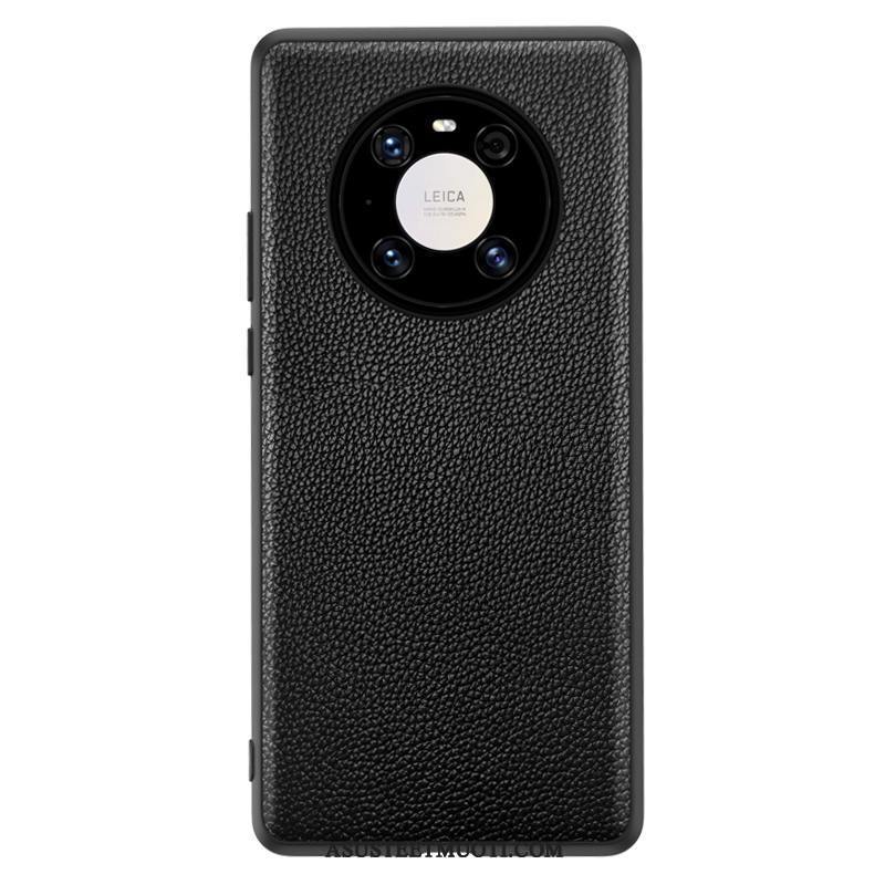 Huawei Mate 40 Pro Kuoret Puhelimen Musta Aito Nahka Murtumaton Nahkakotelo