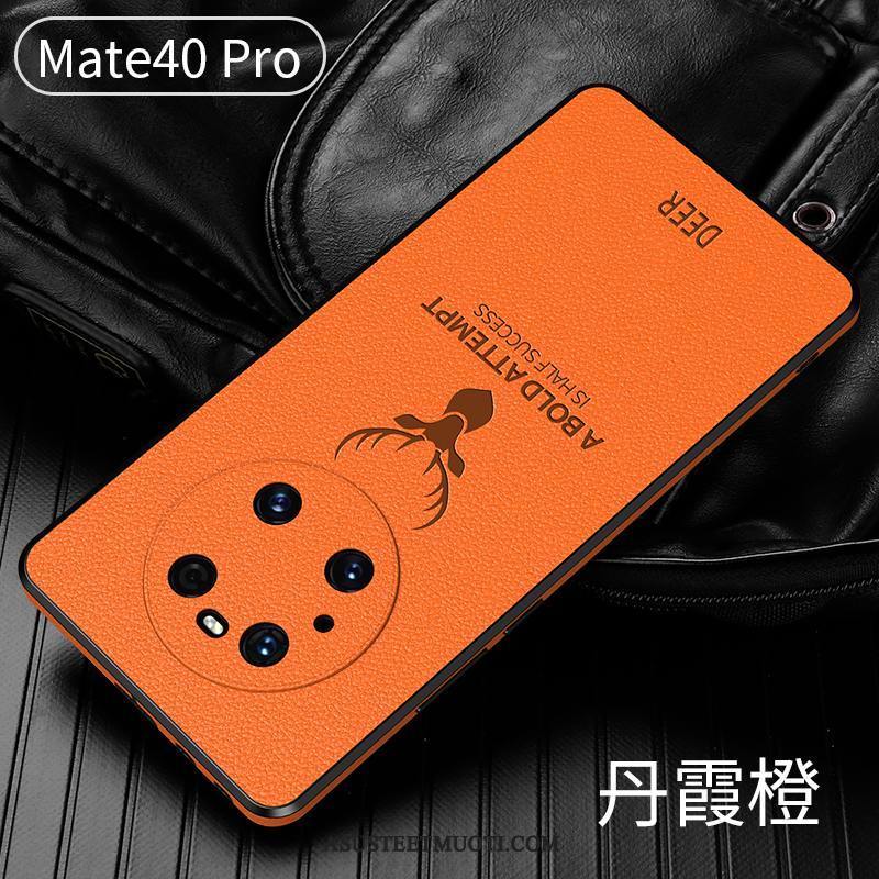Huawei Mate 40 Pro Kuoret Silikoni Oranssi Nahkakotelo Kuori Murtumaton