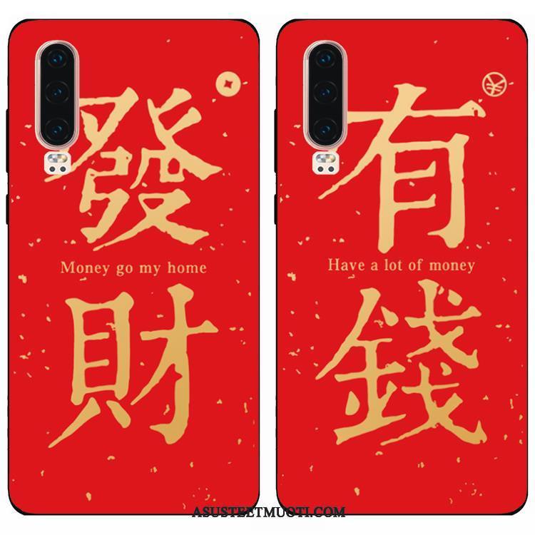 Huawei P30 Kuori Kuoret Pehmeä Neste Puhelimen Persoonallisuus Punainen