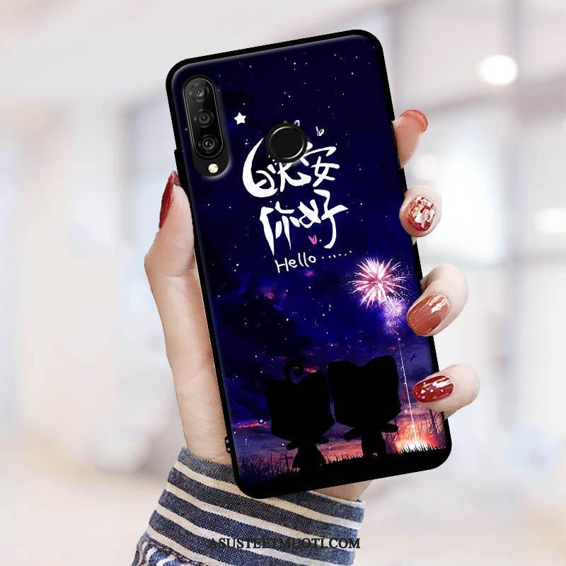 Huawei P30 Lite Kuoret Kotelo Näytönsuojus Suojaus Pehmeä Neste Puhelimen