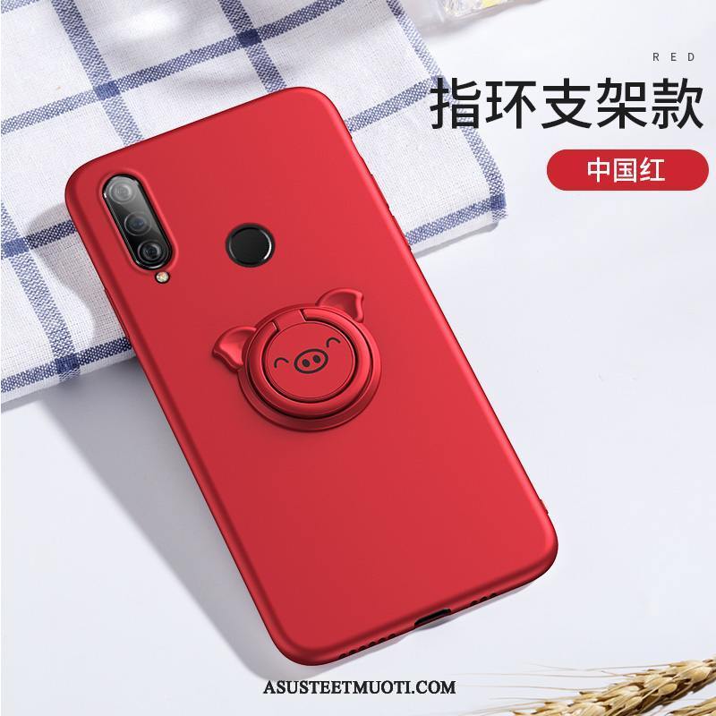 Huawei P30 Lite Kuori Kuoret Punainen Silikoni Trendi Pehmeä Neste Kotelo