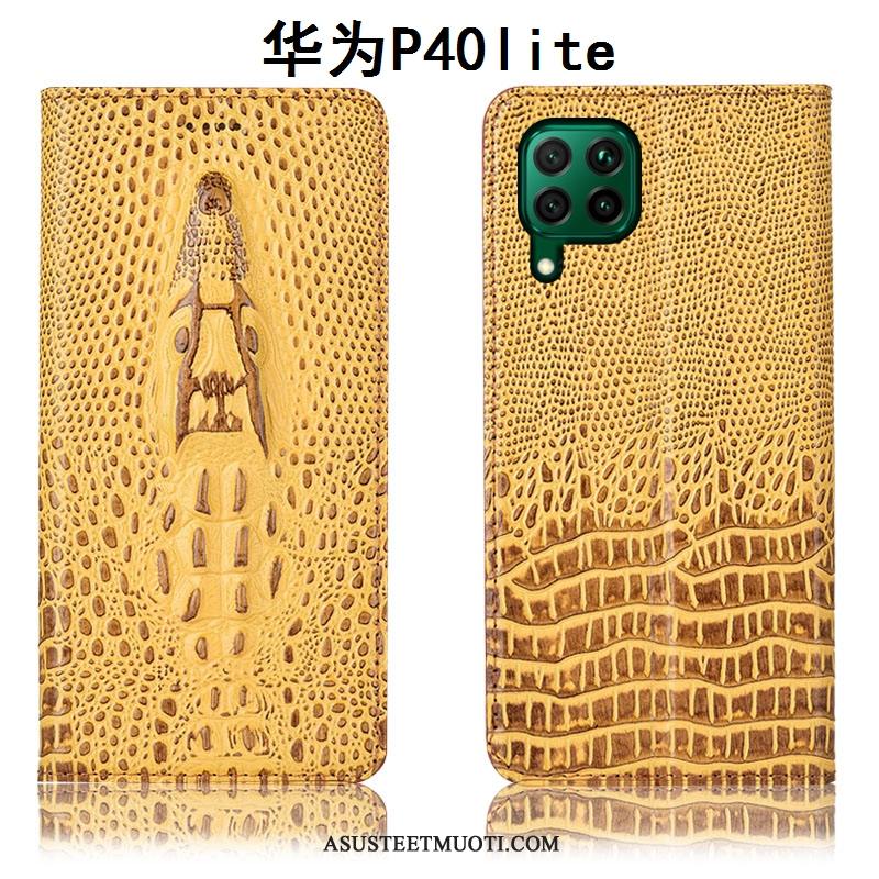 Huawei P40 Lite Kuori Kuoret Nahkakotelo All Inclusive Puhelimen Keltainen