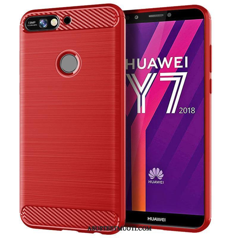 Huawei Y7 2018 Kuoret Kuitu Silikoni Murtumaton Suojaus Johdin