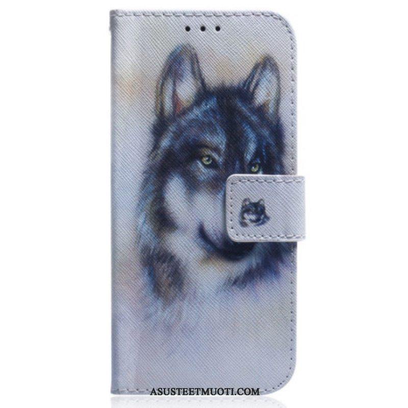 Kotelot OnePlus Nord 2T 5G Suojaketju Kuori Strappy Watercolour Wolf