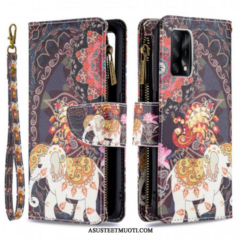 Kotelot Oppo A74 4G Elephant Vetoketjullinen Tasku