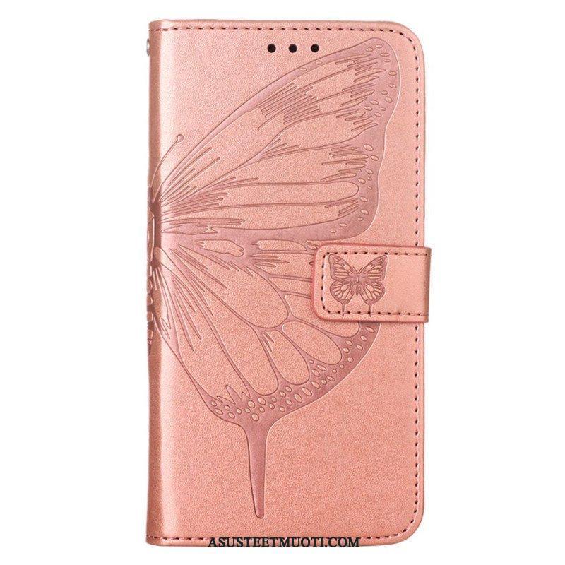 Kotelot Oppo Find X5 Butterfly Design Kaulanauhalla