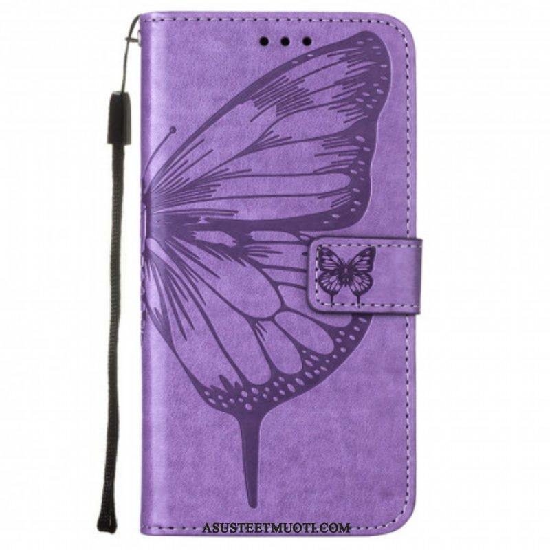 Kotelot Poco M3 Butterfly Design Kaulanauhalla